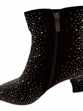 Temu NIB Sparkle Black Sparkle Chelsea Boots Zippered size 9